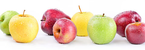 Apple varieties: annurca, stark delicious, fuji, granny smith, golden delicious, royal gala